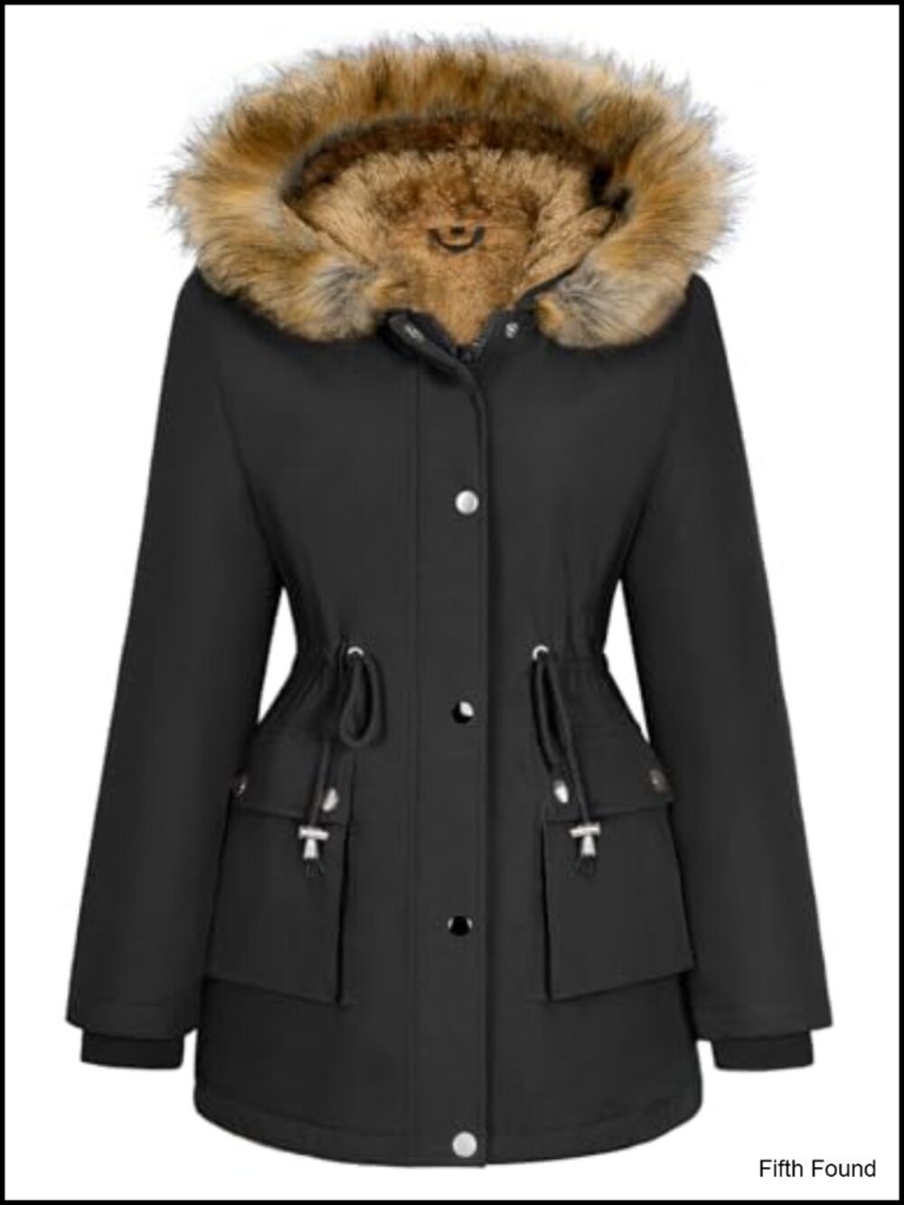 Women's Winter Parka Water-Repellent Fleece-Lined Hooded Jacket